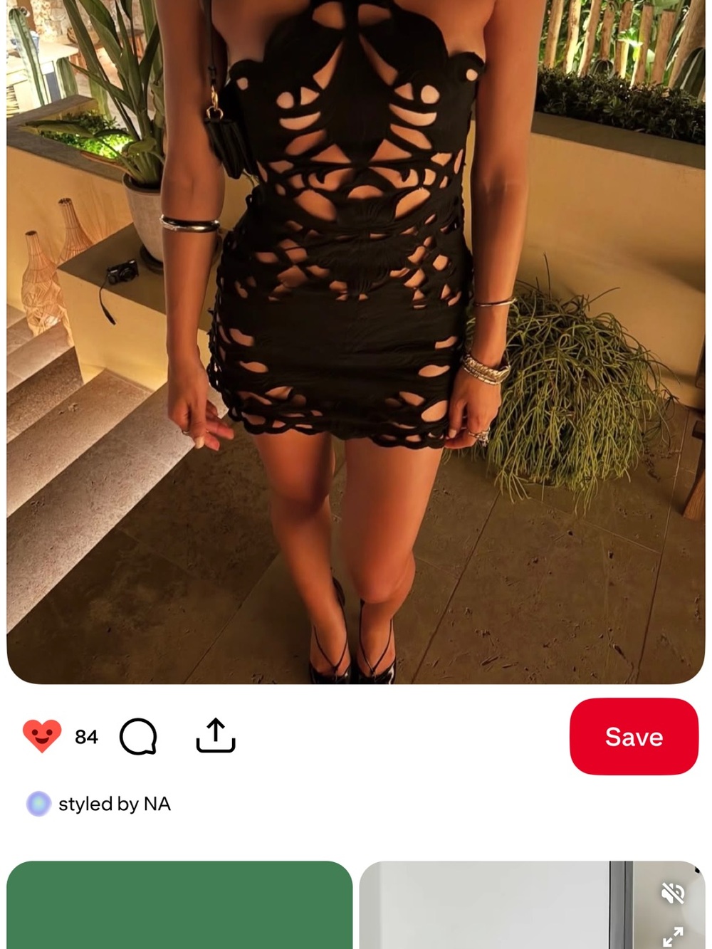 ISO Rat & Boa Black Laser-Cut Mini Dress
